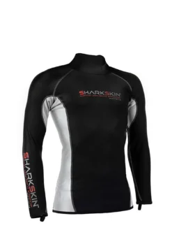 Dry And Wet Suit Sales Store -Dry And Wet Suit Sales Store Sharkskin Chillproof Long Sleeve Mens Black Silver Front